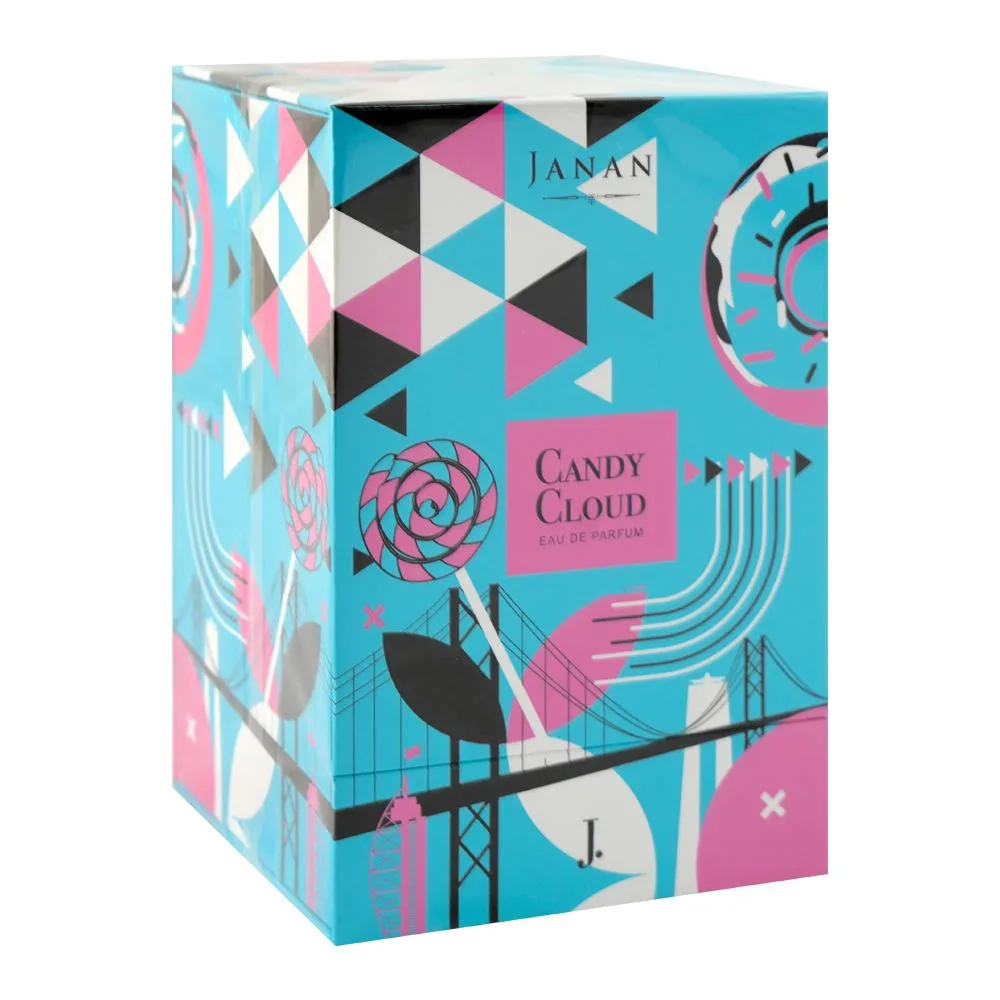 Side view of junaid jamshed j. janan candy cloud, eau de parfum, for men & women, 100ml
