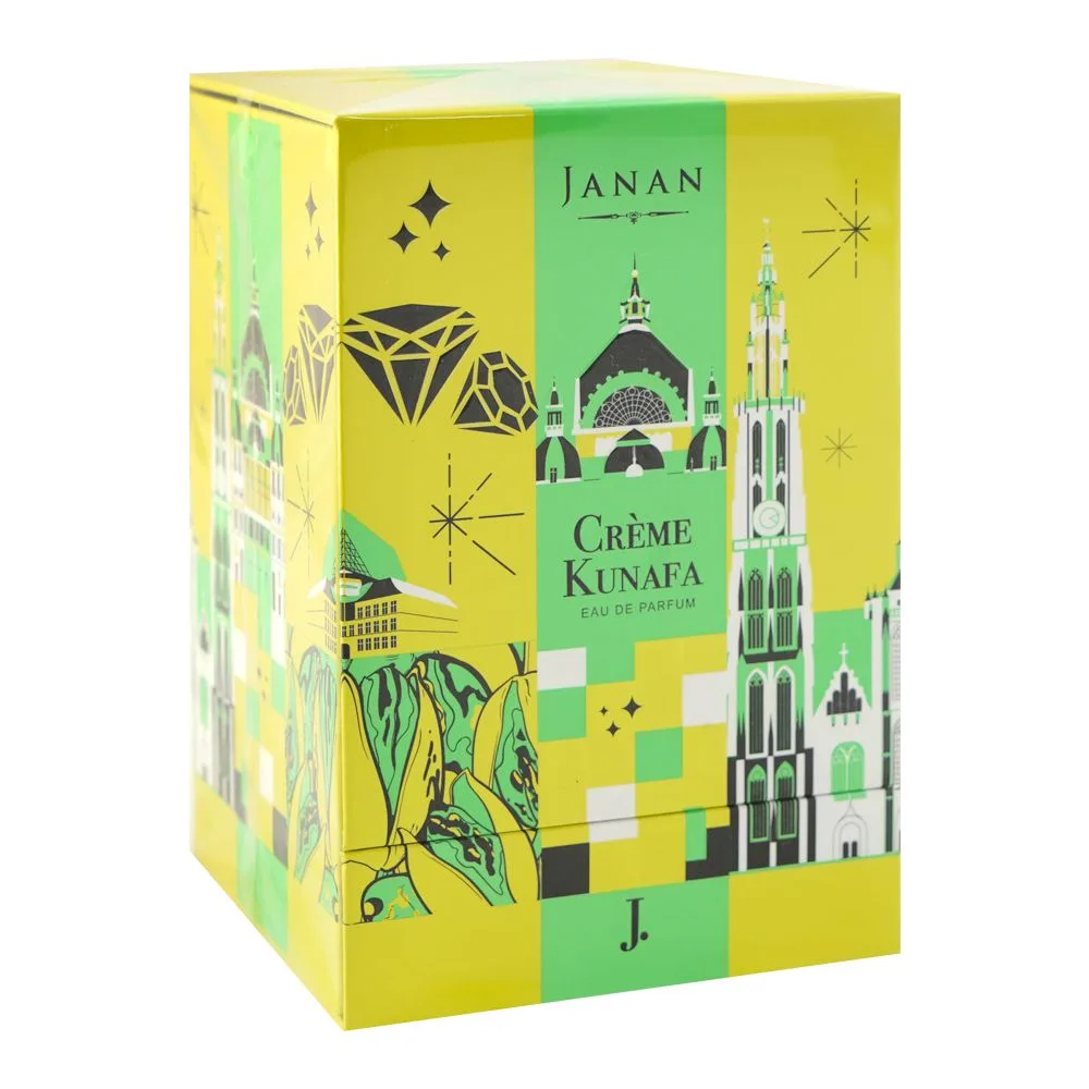 Side view of junaid jamshed j. janan creme kunafa, eau de parfum, for men & women, 100ml