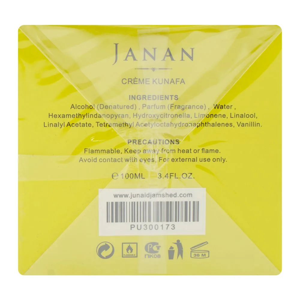 Comfortable casual junaid jamshed j. janan creme kunafa, eau de parfum, for men & women, 100ml