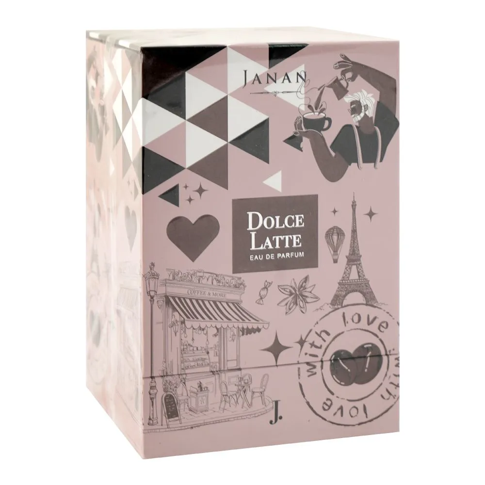 Side view of junaid jamshed j. janan dolce latte, eau de parfum, for men & women, 100ml