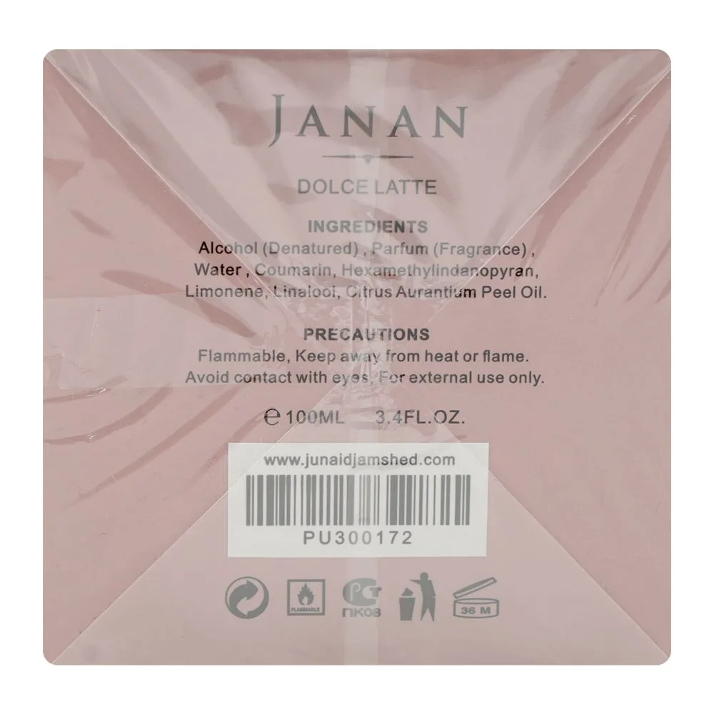 Comfortable casual junaid jamshed j. janan dolce latte, eau de parfum, for men & women, 100ml