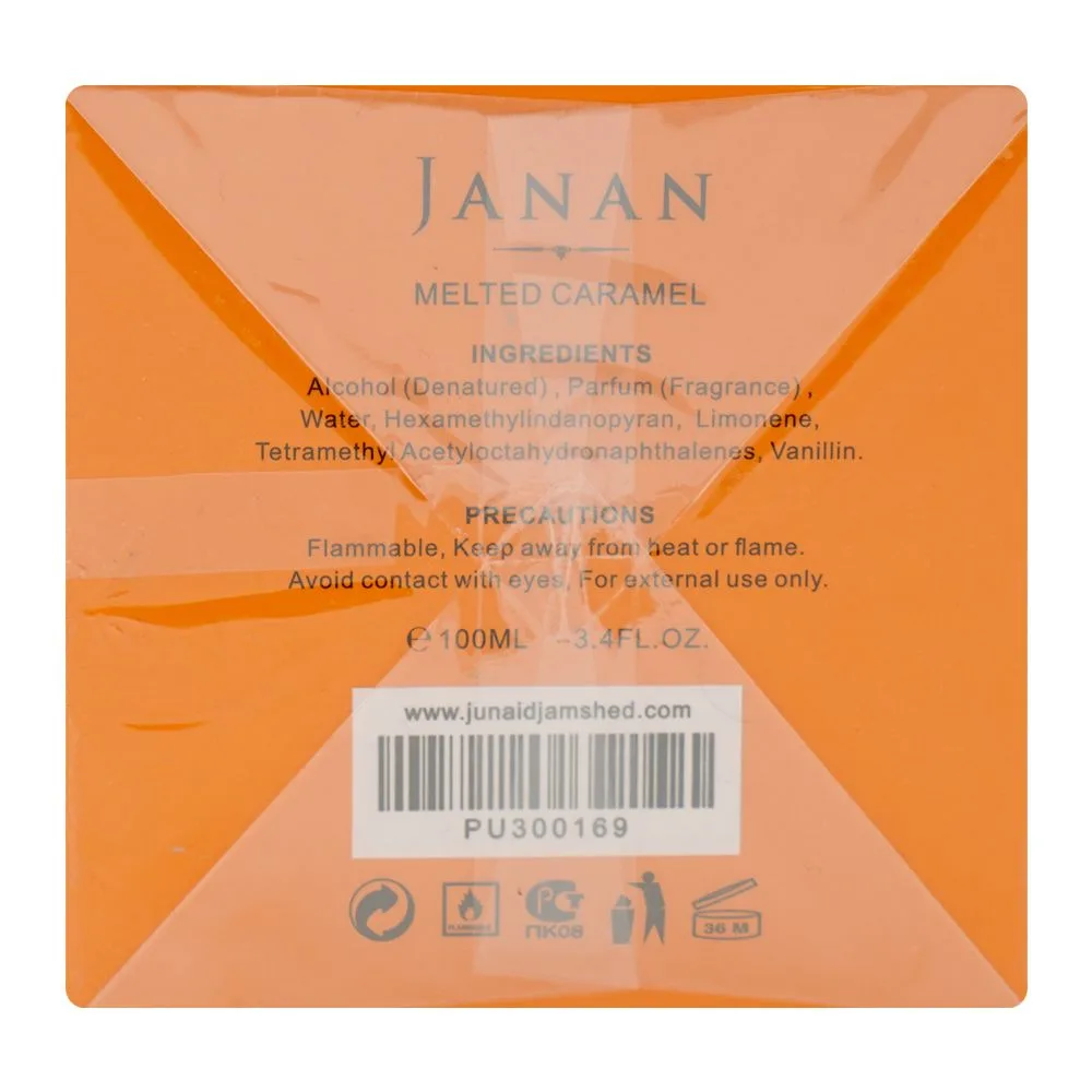 Comfortable casual junaid jamshed j. janan melted caramel, eau de parfum, for men & women, 100ml