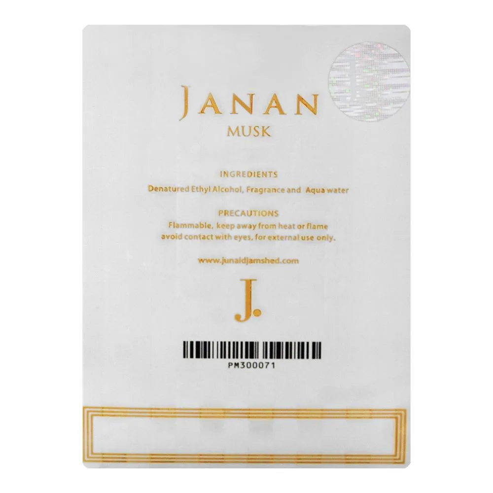 Side view of junaid jamshed j. janan musk, eau de parfum, for men & women, 100ml