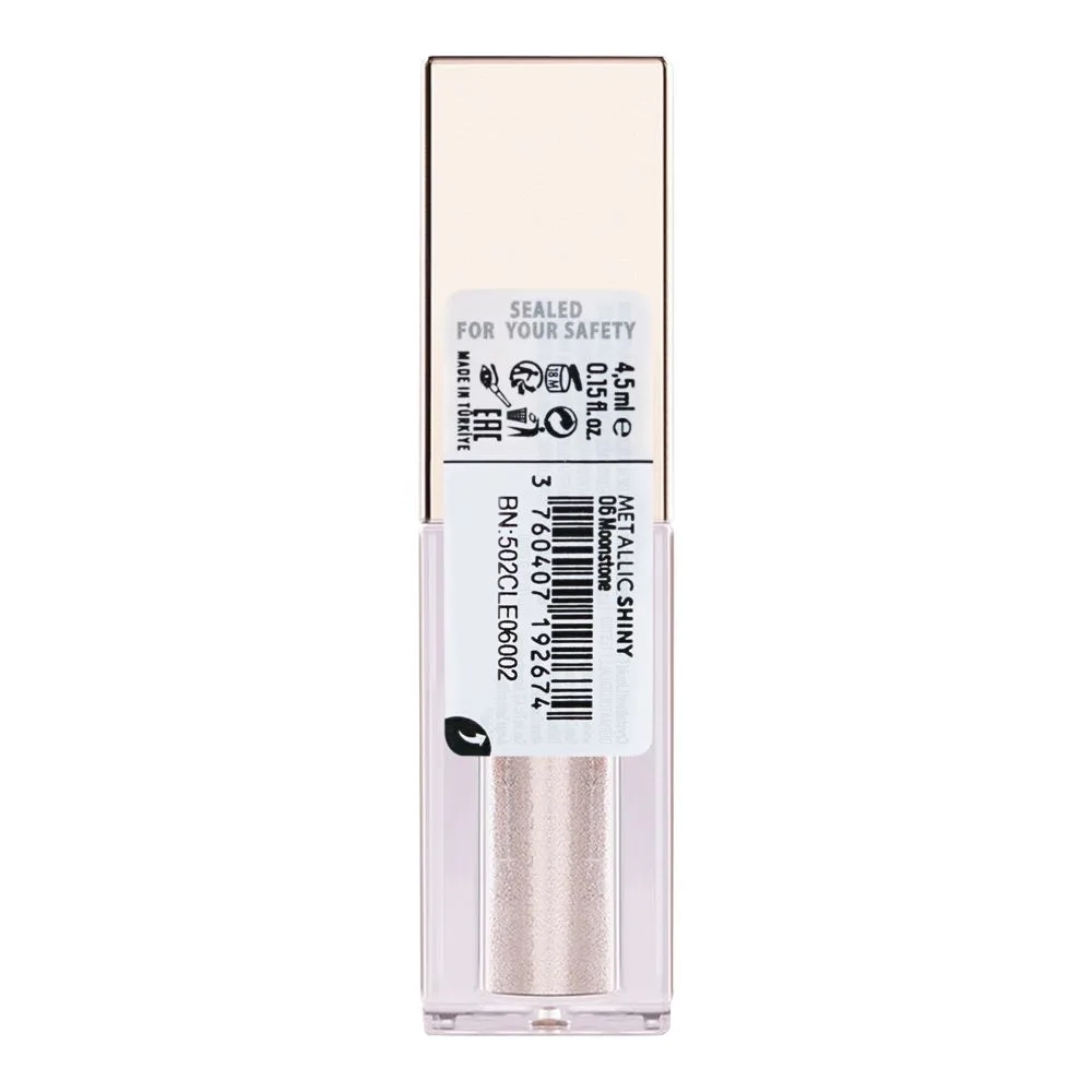 Side view of junaid jamshed note crystalized metallic shiny liquid eyeshadow, 06 moonstone, 4.5ml