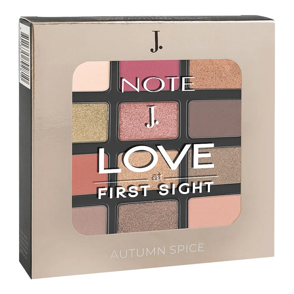 Junaid Jamshed Note Love At First Sight Eyeshadow Palette, 209 Autumn Spice, 1.3 x 12-Pack close up view