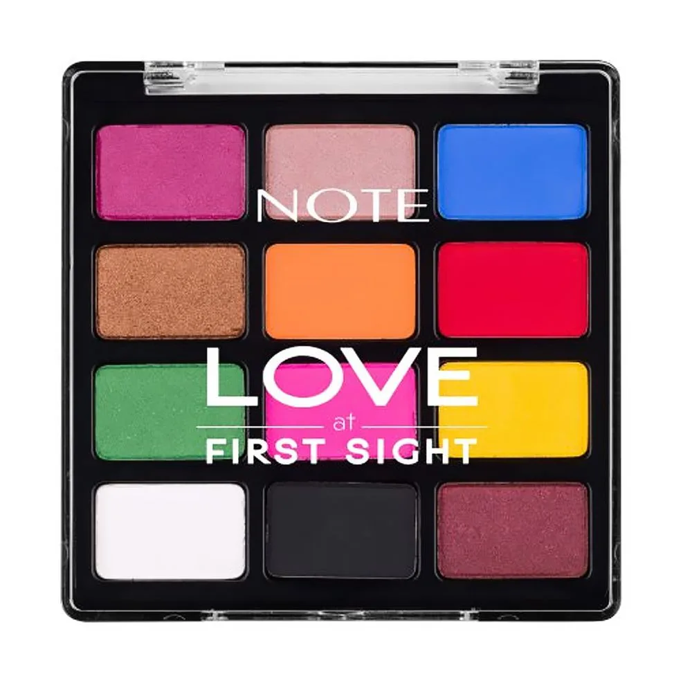 Junaid Jamshed Note Love At First Sight Eyeshadow Palette, 210 Festival Time, 1.3g X 12-Pack close up view
