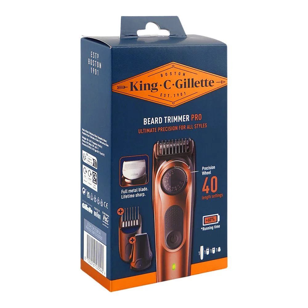King.C.Gillette Beard Trimmer, 80 Minutes Runtime, Pro 5517