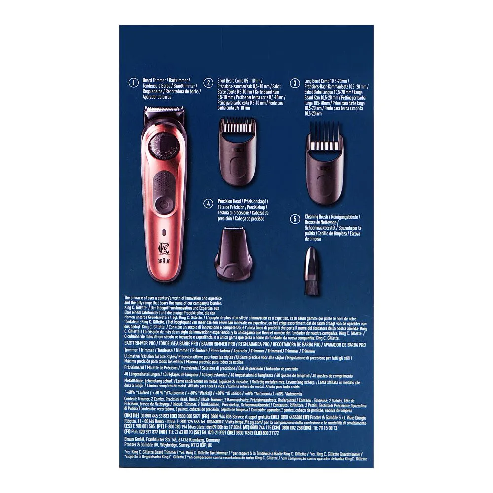Side view of king.c.gillette beard trimmer, 80 minutes runtime, pro 5517