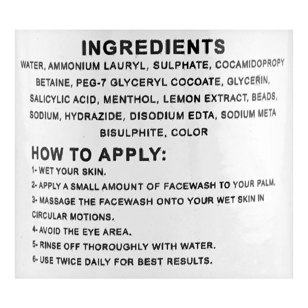 Comfortable casual kohasaa acne-control with lemon tea tree oil face wash, salicylic acid, glycerin, for all types of skin, 100ml