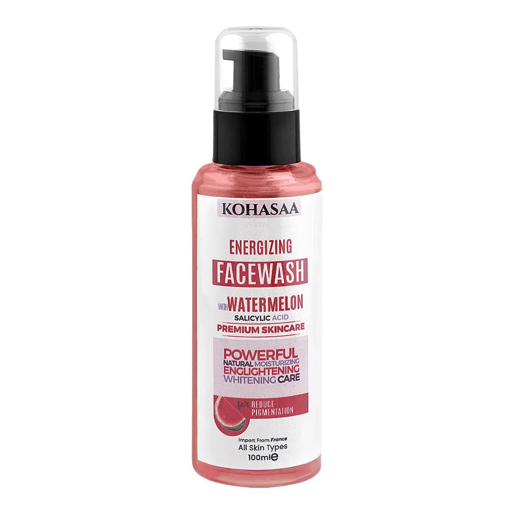 Kohasaa Energizing With Watermelon Face Wash, Salicylic Acid, Glycerin, For All Types Of Skin, 100ml