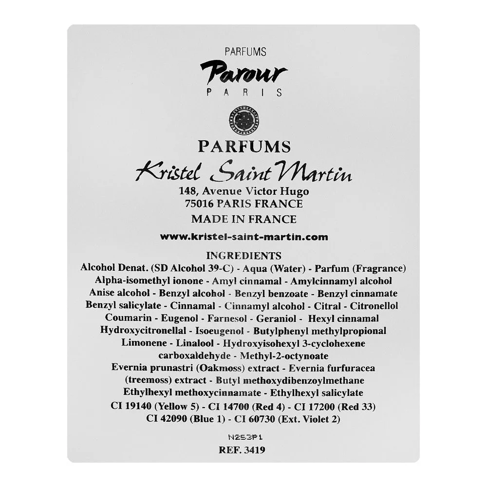 Side view of kristel saint martin parfum d'or elixir pink for women, 100ml