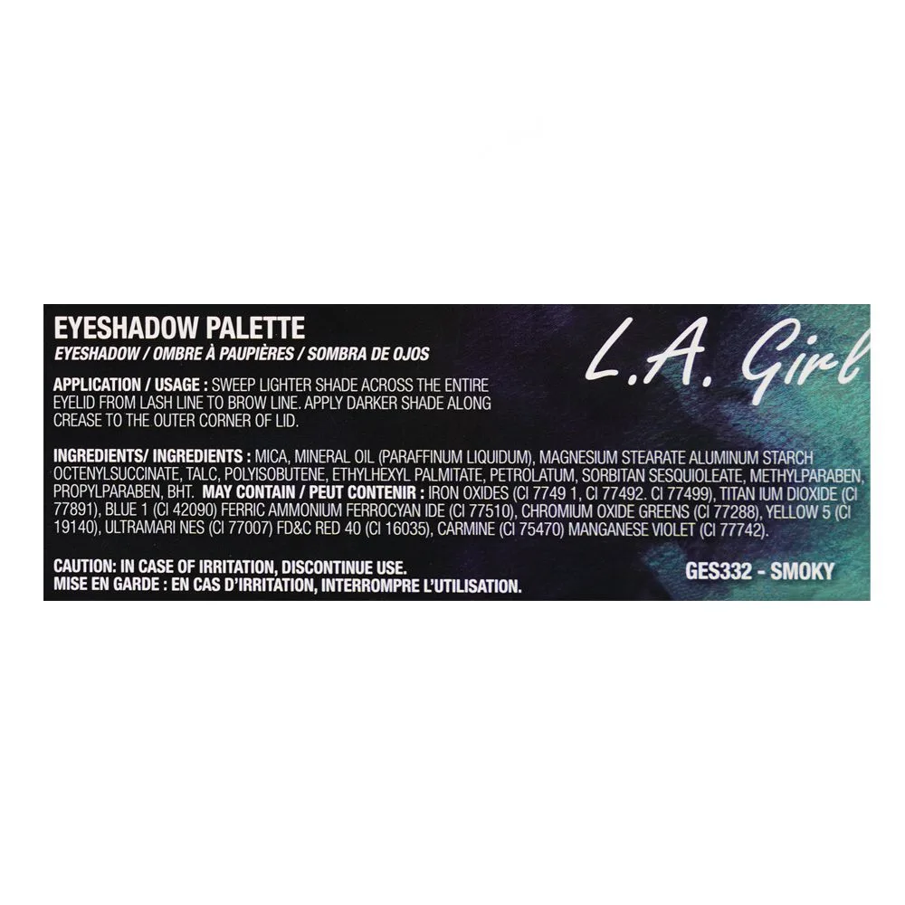 L.A. Girl Beauty Brick Eyeshadow Palette, 12 Shades, GES332 Smoky packaging image