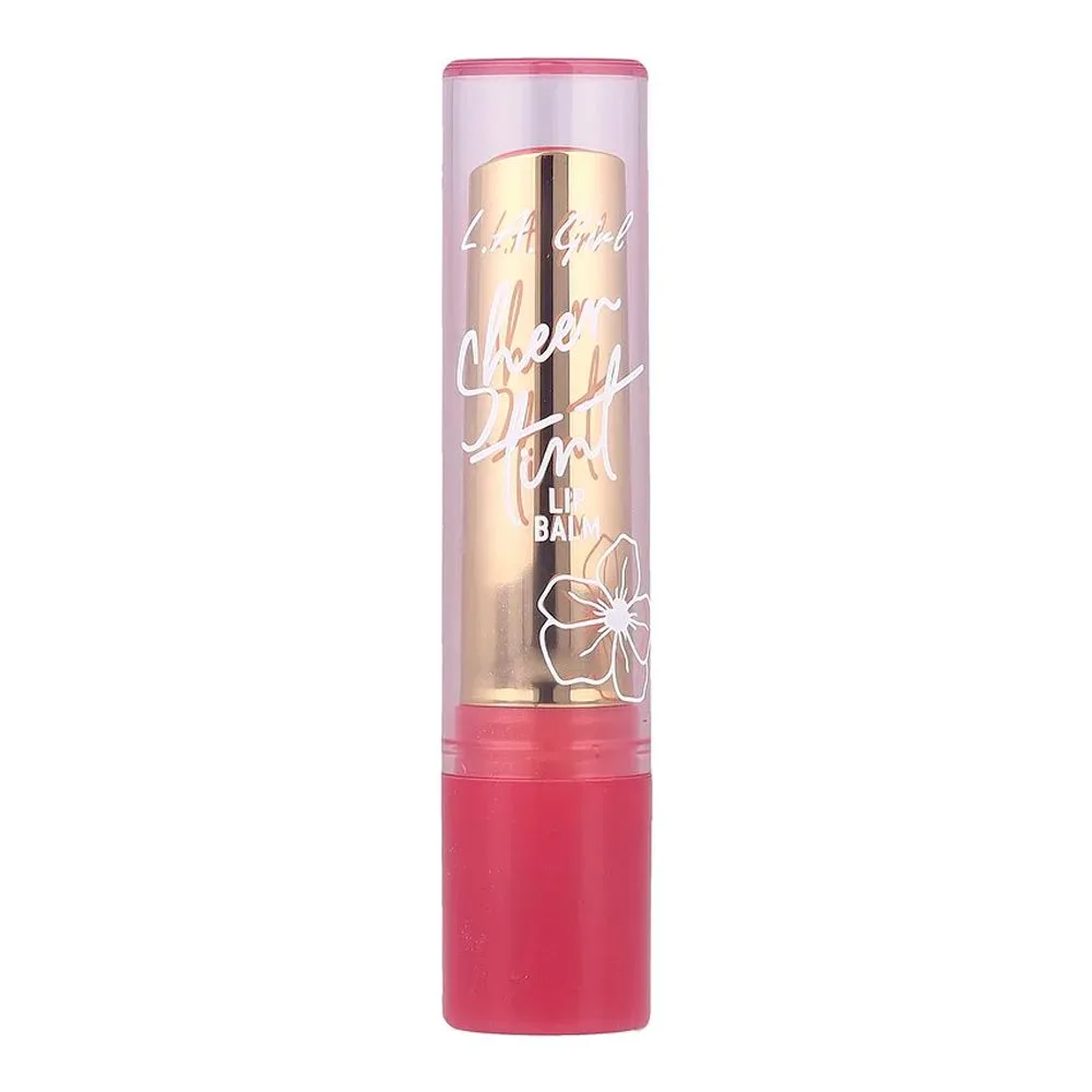 Side view of l.a. girl sheer tint lip balm, glc603 sheer rose