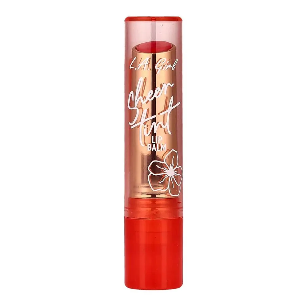 Side view of l.a. girl sheer tint lip balm, glc604 sheer peach