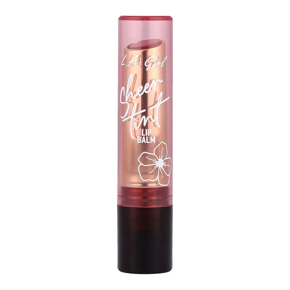 Side view of l.a. girl sheer tint lip balm, glc606 sheer black cherry