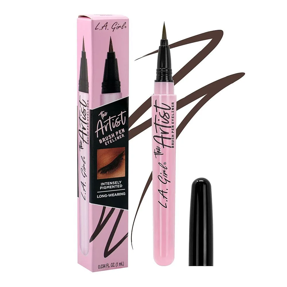 L.A. Girl The Artist Brush Pen Liquid Eyeliner, GLE739 Chocolate Brown, 1ml