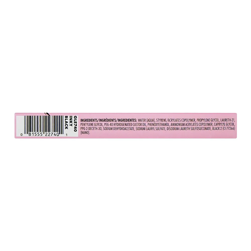 Side view of l.a. girl the artist brush pen liquid eyeliner, gle740 inky black, 1ml