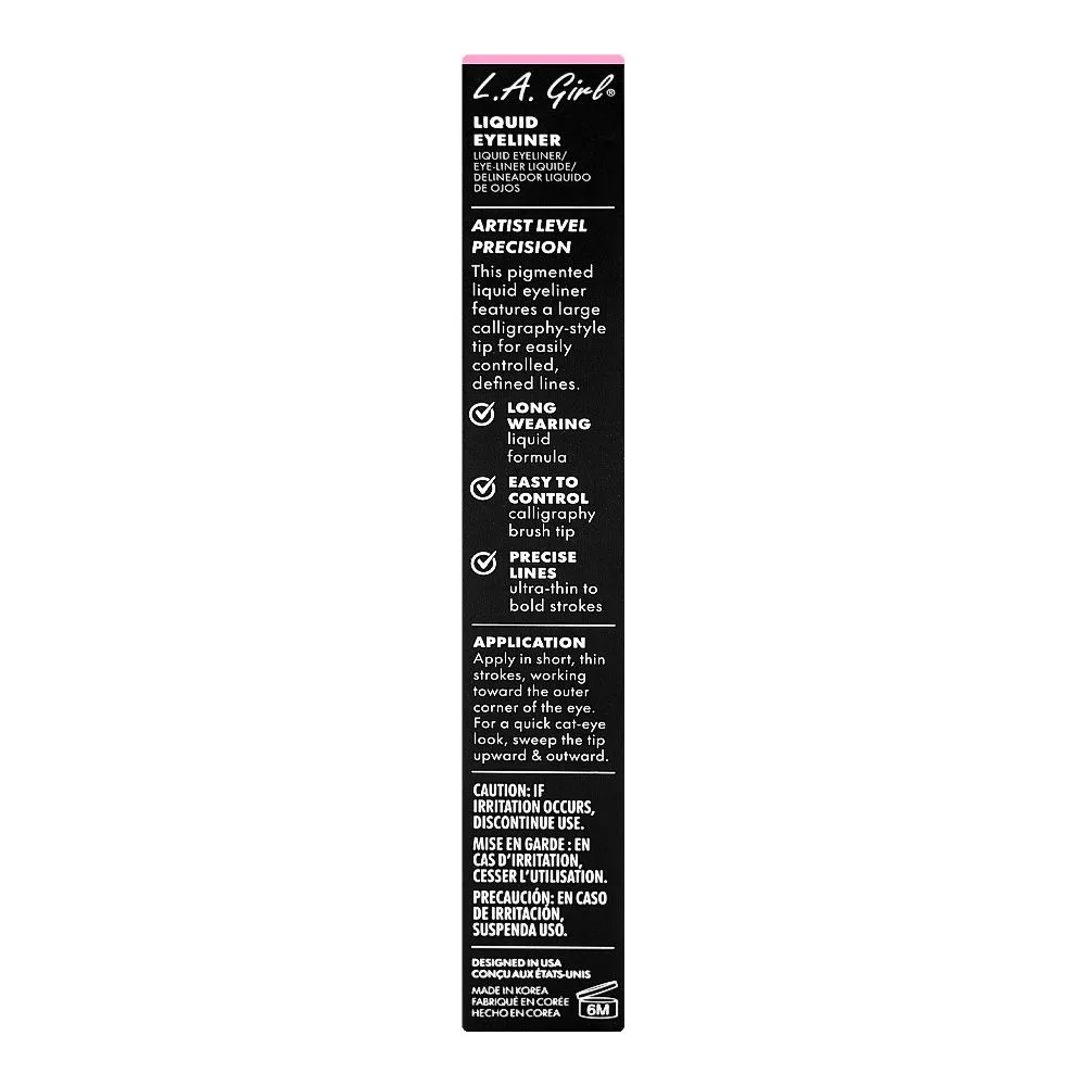 Comfortable casual l.a. girl the artist brush pen liquid eyeliner, gle740 inky black, 1ml