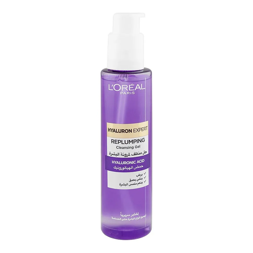 L'Oreal Hyaluron Expert Replumping Hyaluronic Acid Cleansing Gel Face Wash, For All Skin Types, 150ml