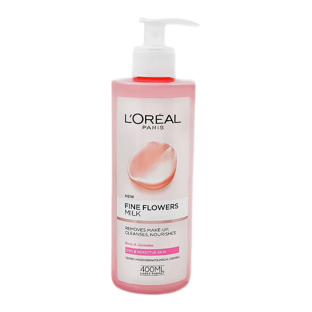 L'Oreal Paris Fine Flowers Cleansing Milk, For Dry & Sensitive Skin, 400ml