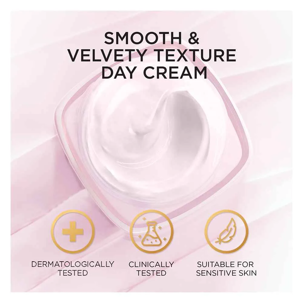 Side view of l'oreal paris glycolic bright glowing day cream, spf 17, 50ml