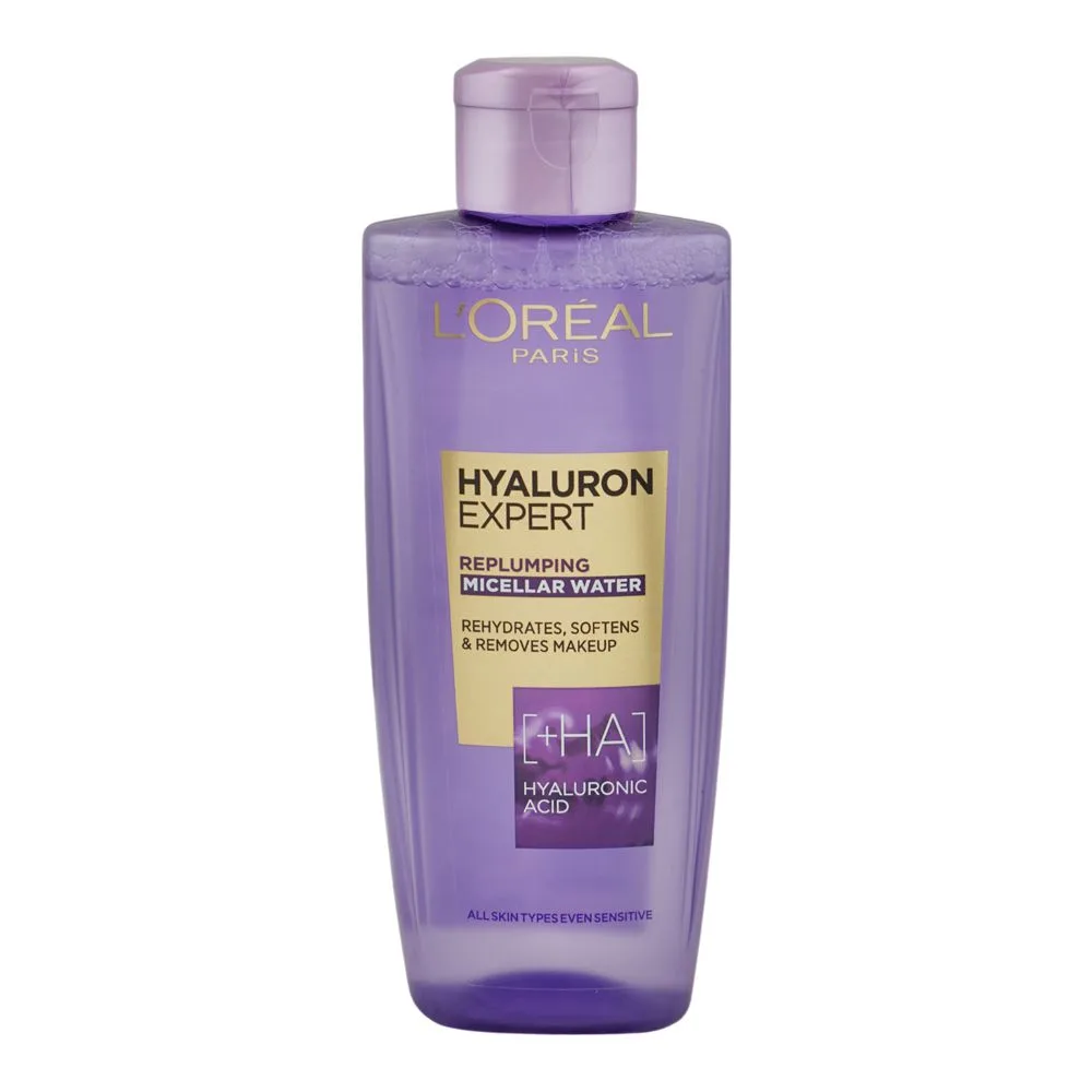 L'Oreal Paris Hyaluron Expert Replumping Micellar Water, Hyaluronic Acid, For All Types Of Skin, 200ml