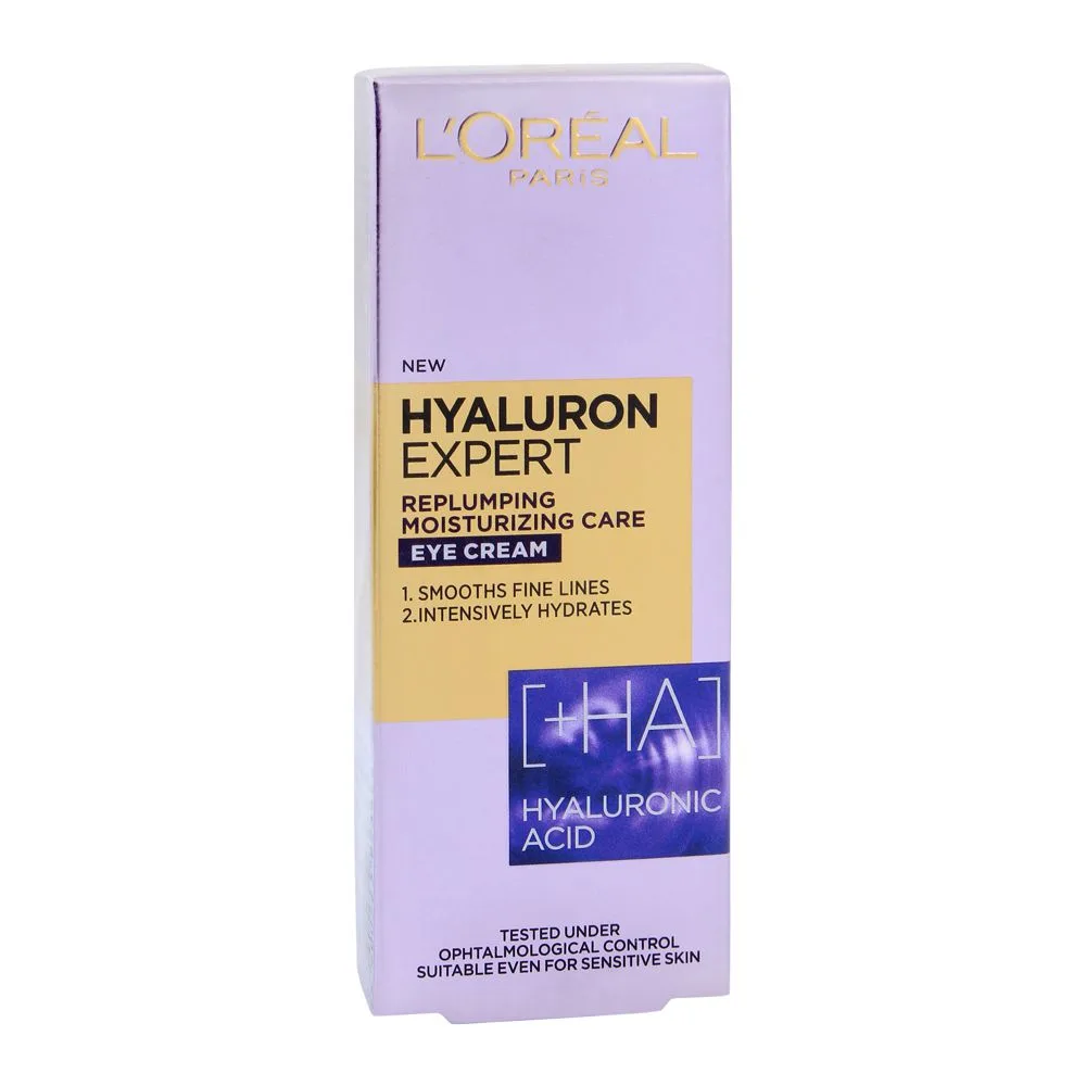 Comfortable casual l'oreal paris hyaluron expert replumping moisturizing care eye cream, 15ml