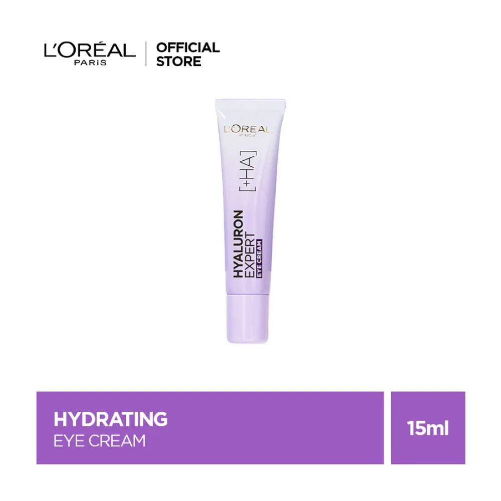 Premium everyday wear l'oreal paris hyaluron expert replumping moisturizing care eye cream, 15ml