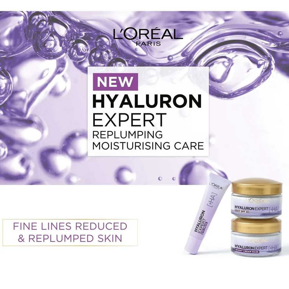 Lifestyle product image of l'oreal paris hyaluron expert replumping moisturizing care eye cream, 15ml