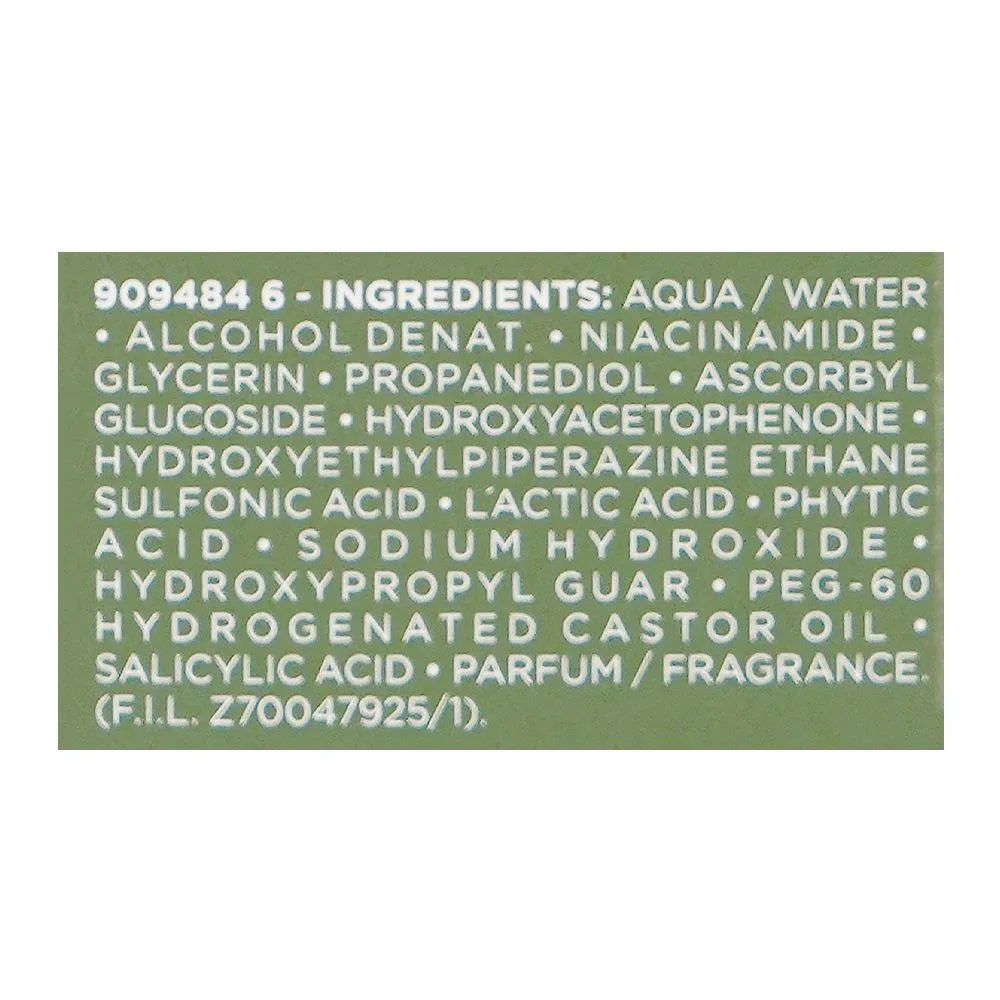 Close-up design of l'oreal paris men expert innovation derma control niacinamide anti-blemish serum, niacinamide, salicylic acid, for oily skin, 30ml