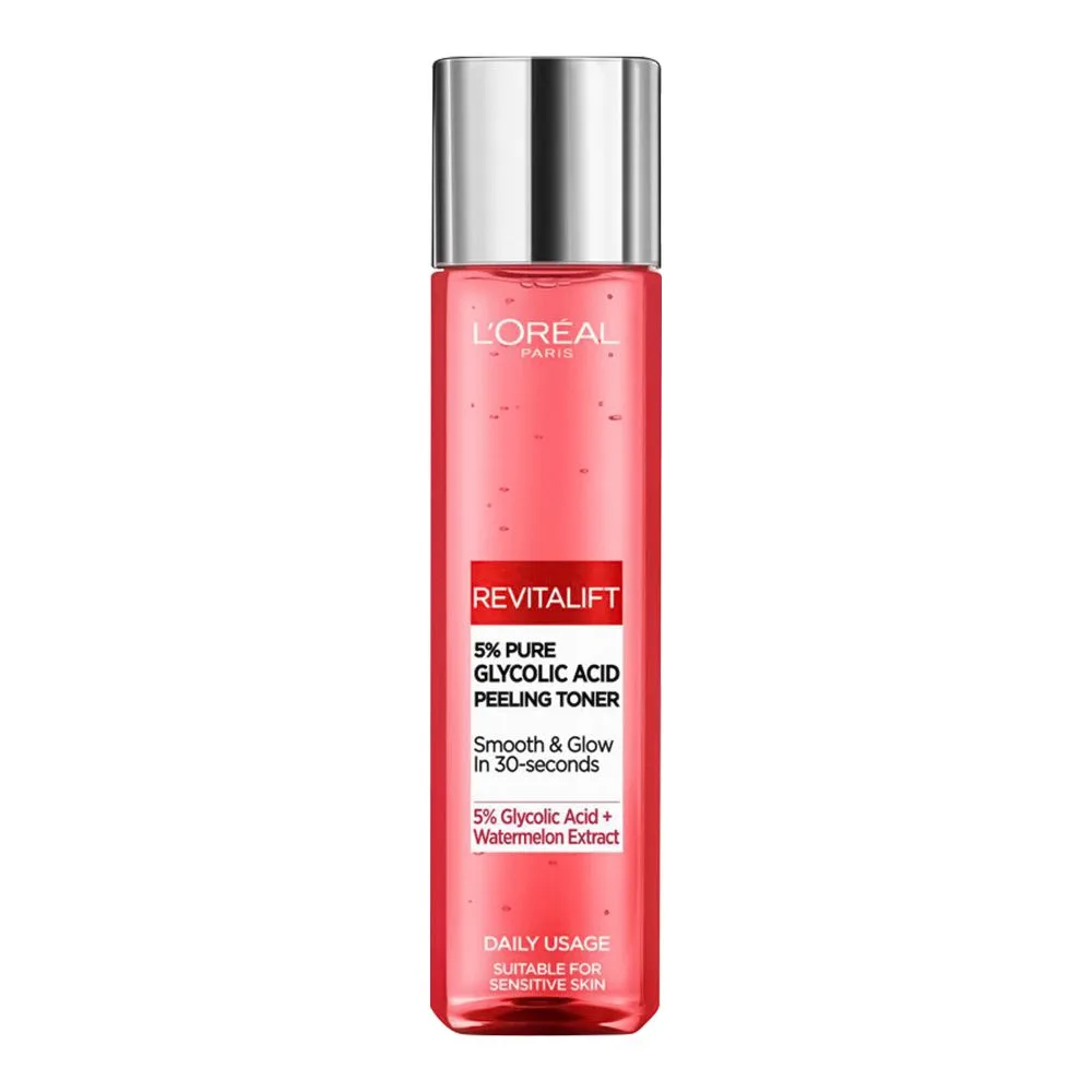 L'Oreal Paris Revitalift 5% Pure Glycolic Acid Peeling Toner, Suitable For Sensitive Skin, 180ml