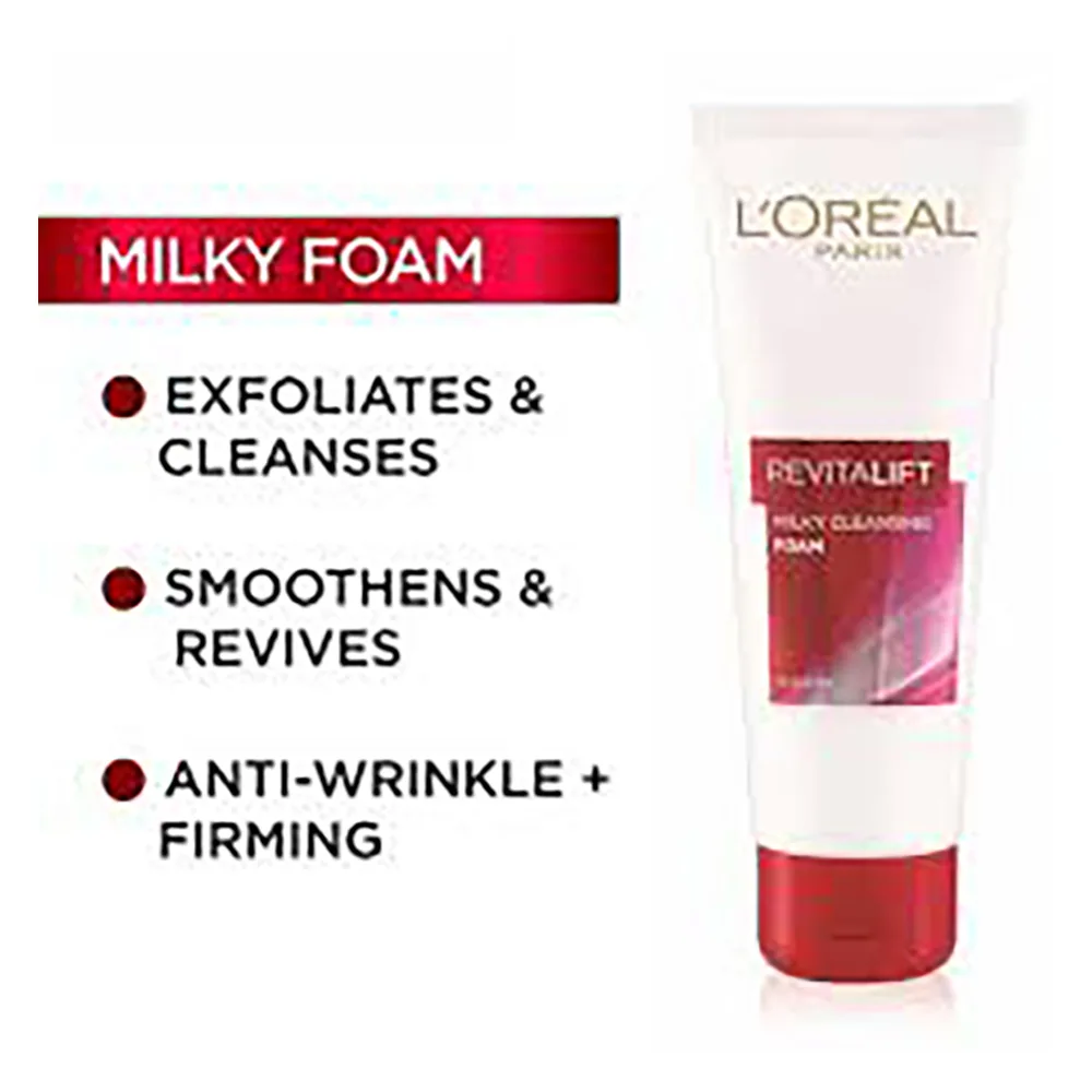Premium everyday wear l'oreal paris revitalift milky cleansing foam, 100ml