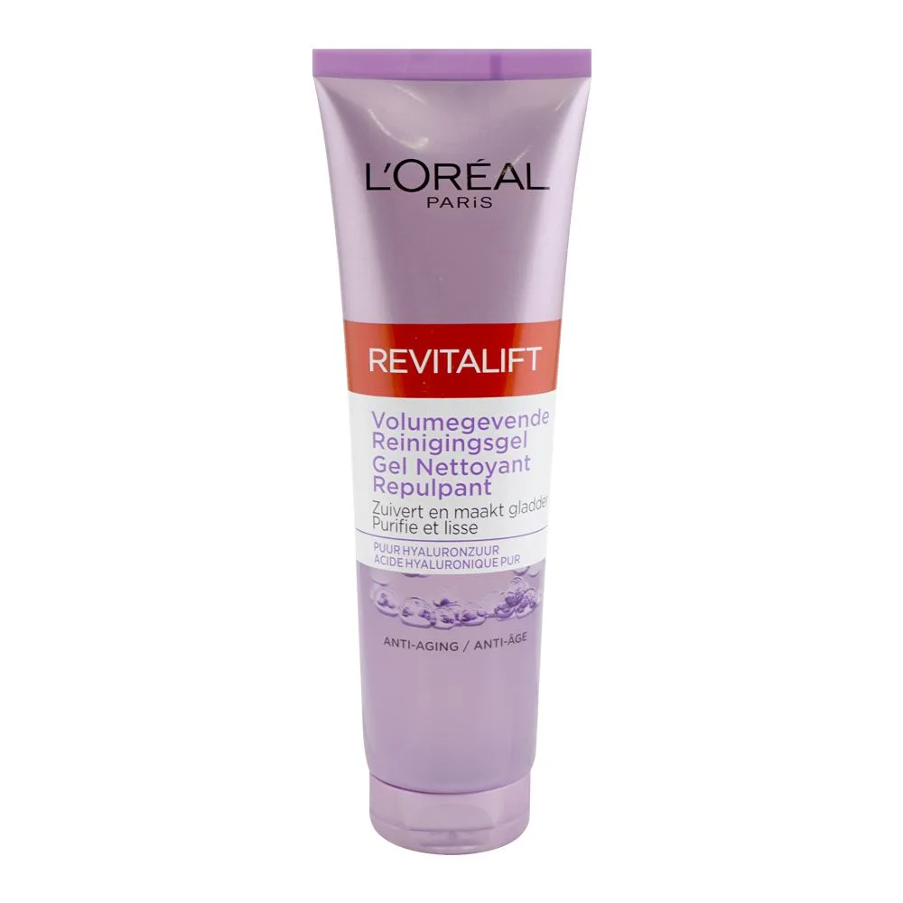 L'Oreal Paris Revitalift Volume-Boosting Cleansing Gel Face Wash with Hyaluronic Acid, 150ml