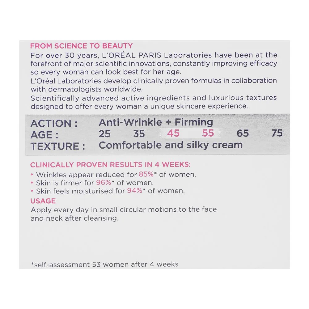 Comfortable casual l'oreal wrinkle expert 45+retino peptides anti-wrinkle firming day cream, 50ml