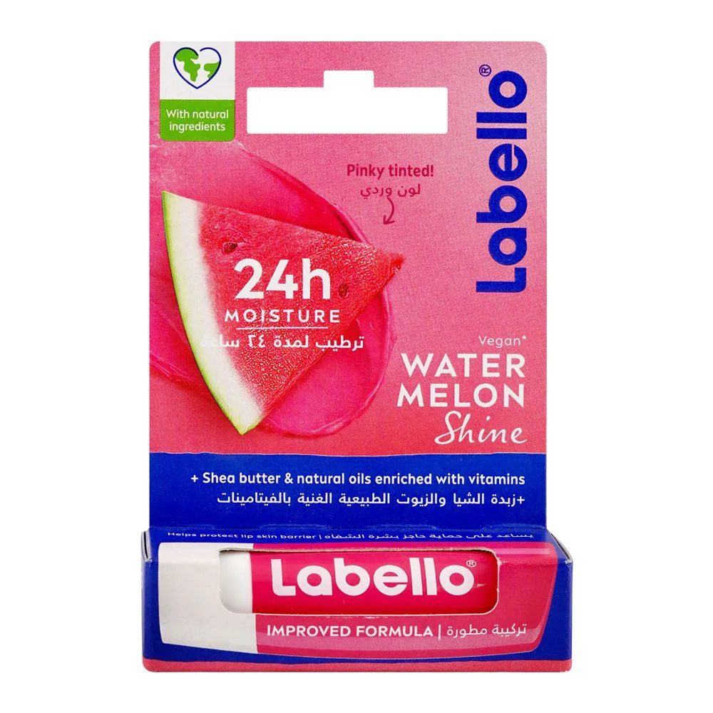 Labello Watermelon Shine Caring Lip Balm, Vegan, 4.8g