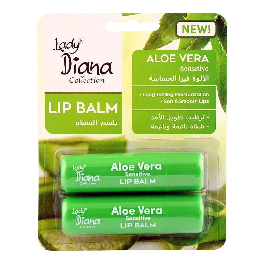 Lady Diana Aloe Vera Sensitive Lip Balm, Shea Butter, 4.5g