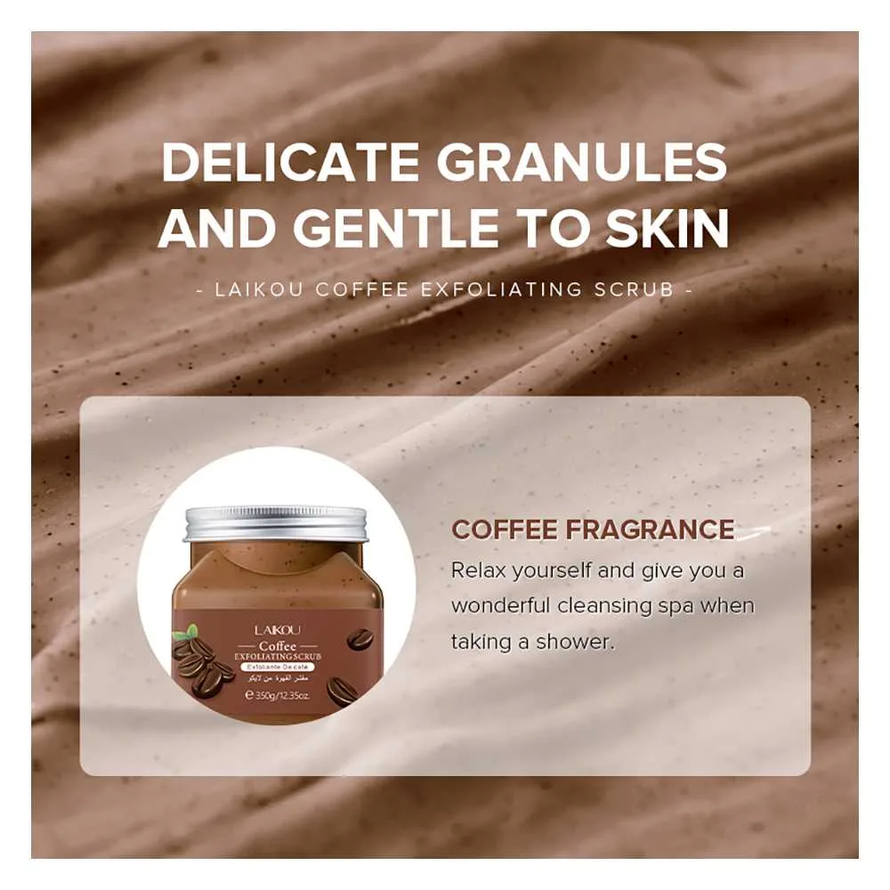Comfortable casual laikou coffee exfoliating body scrub, 350g, lk83656a