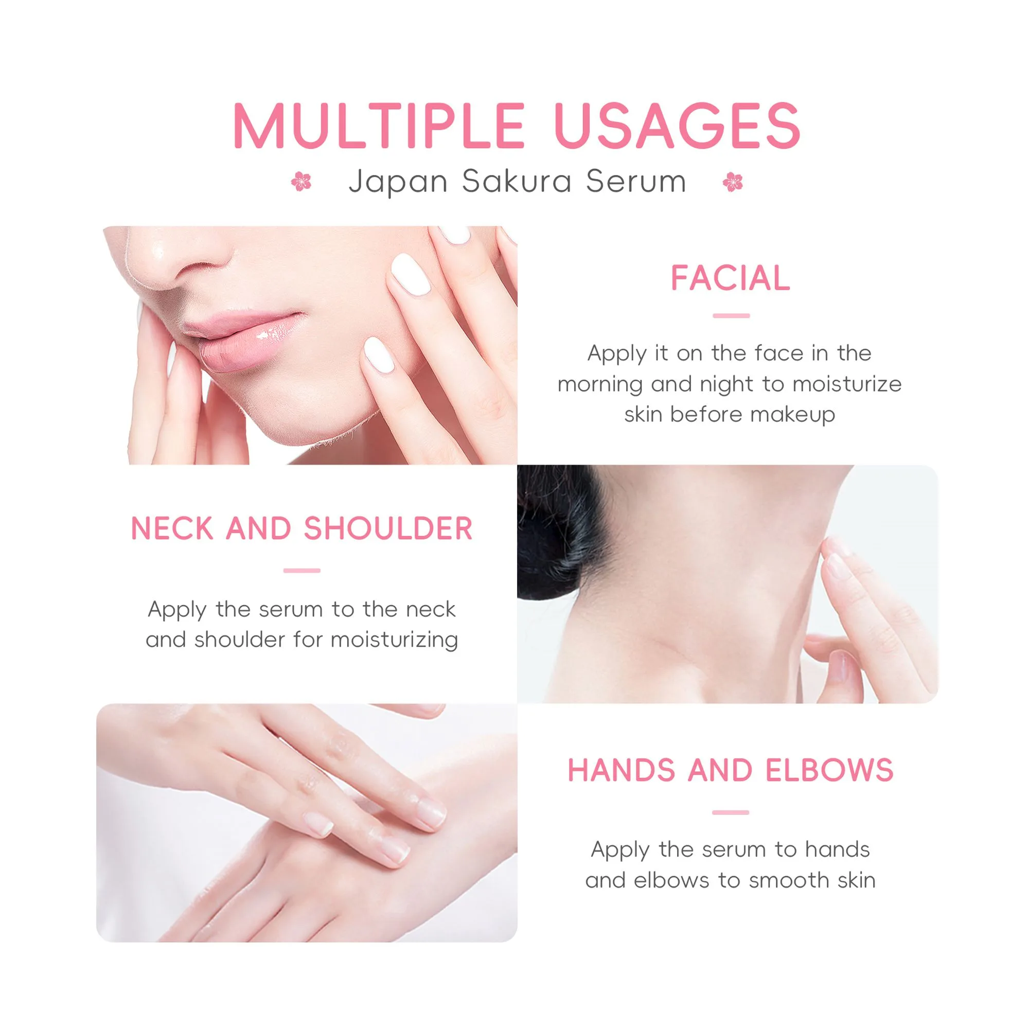 Comfortable casual laikou japan sakura serum, niacinamide + hyaluronic acid + vitamin c, for sensitive skin, 30ml, lk91095d