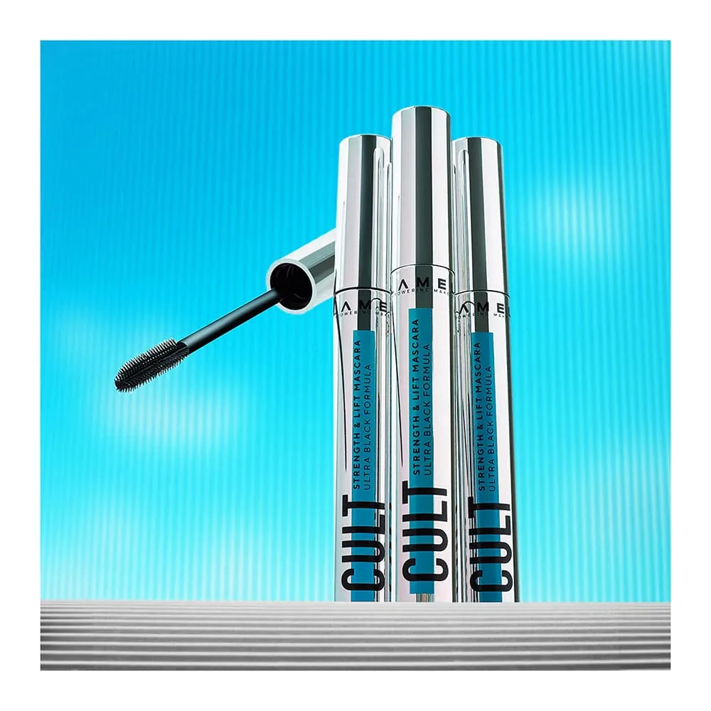 Comfortable casual lamel cult strength & lift mascara, smudge proof, flake-free, 403 ultra black