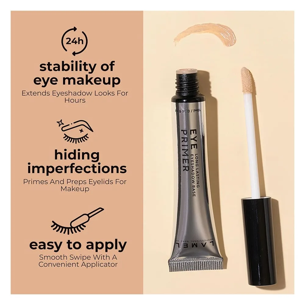 Premium everyday wear lamel long lasting eyeshadow base and eye primer, 10ml