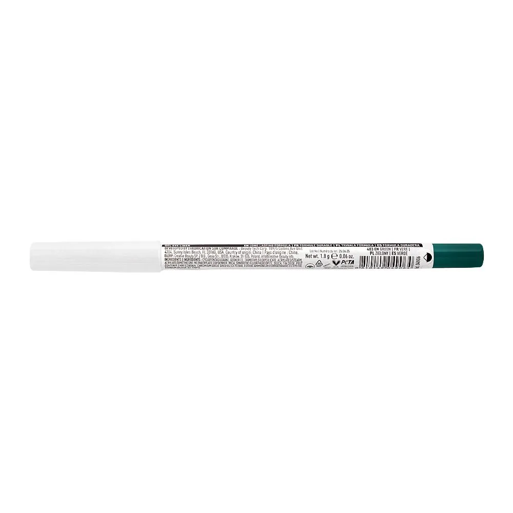 Side view of lamel long lasting gel eye liner, 403 green, 1.8g