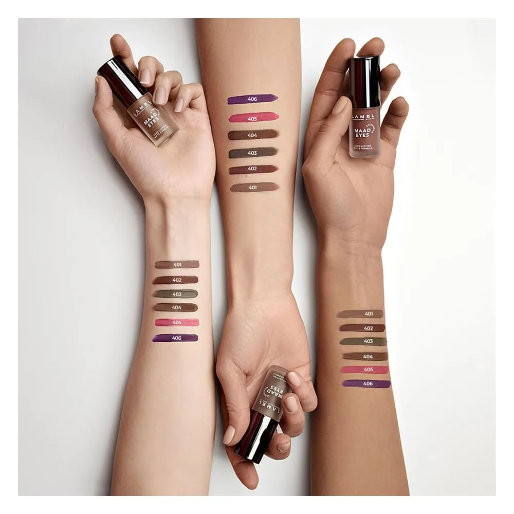 Front angle of lamel maad eyes liquid eyeshadow, long lasting waterproof matte eye tint, 406 oasis