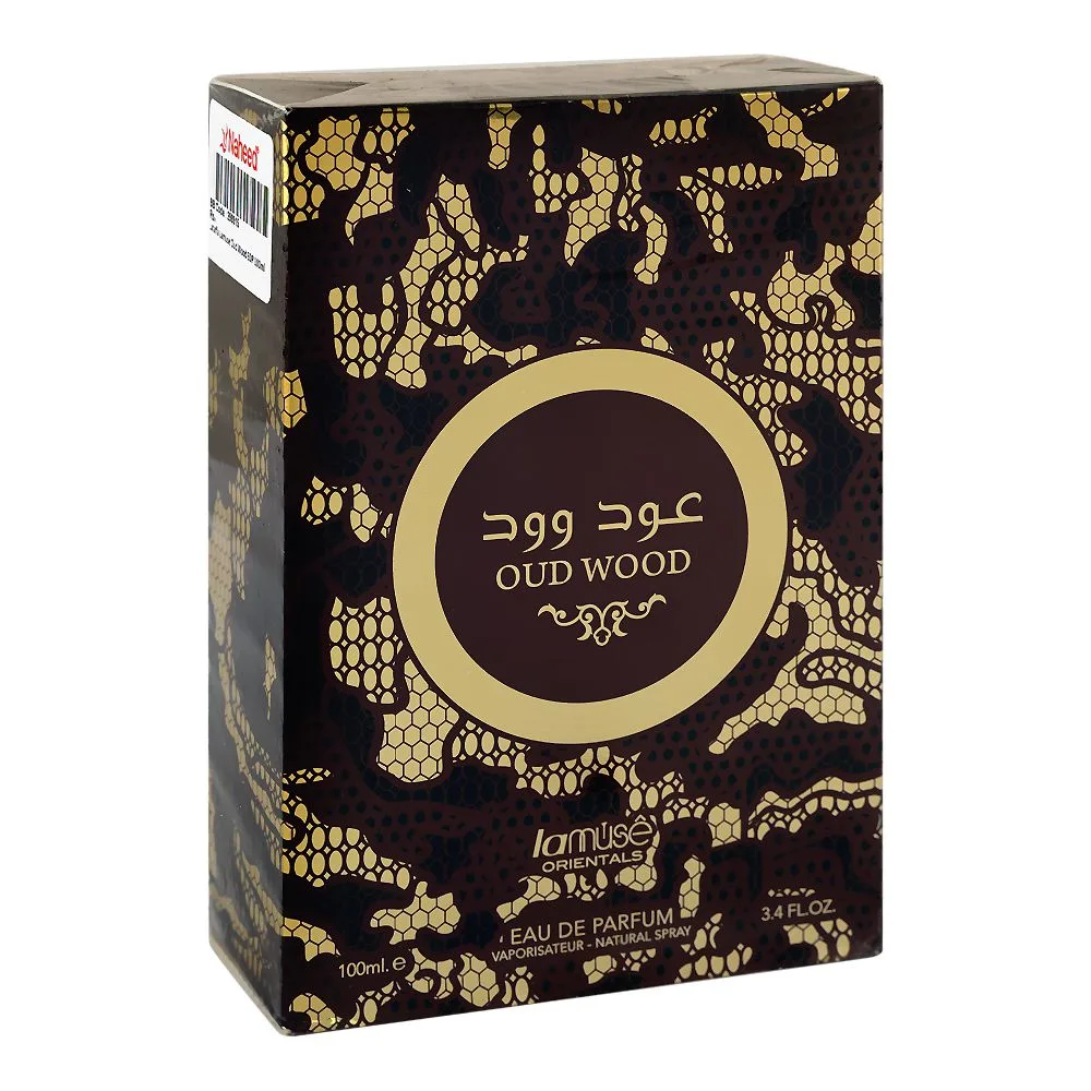 Side view of lamuse oud wood, eau de parfum, for men & women, 100ml
