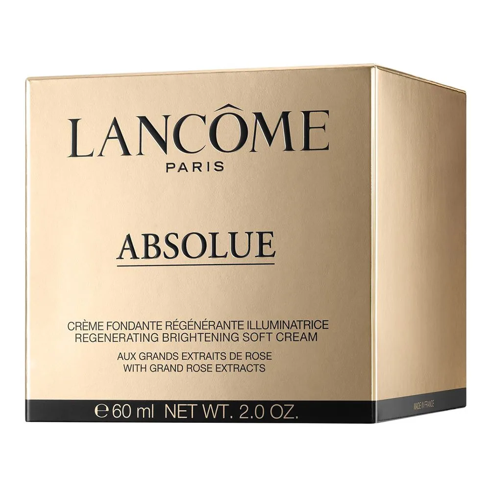 Side view of lancome absolue regenerating brightening soft day cream, face moisturizer, anti aging, 60ml