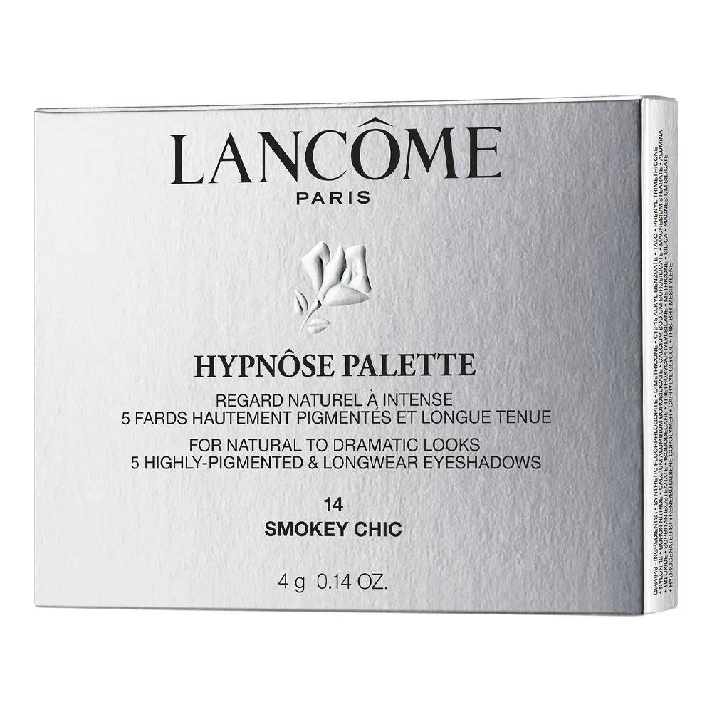 Lancome Hypnose 5-Color Highly Pigmented & Longwear Eyeshadow Palette, 14 Smokey Chic shades and color detail