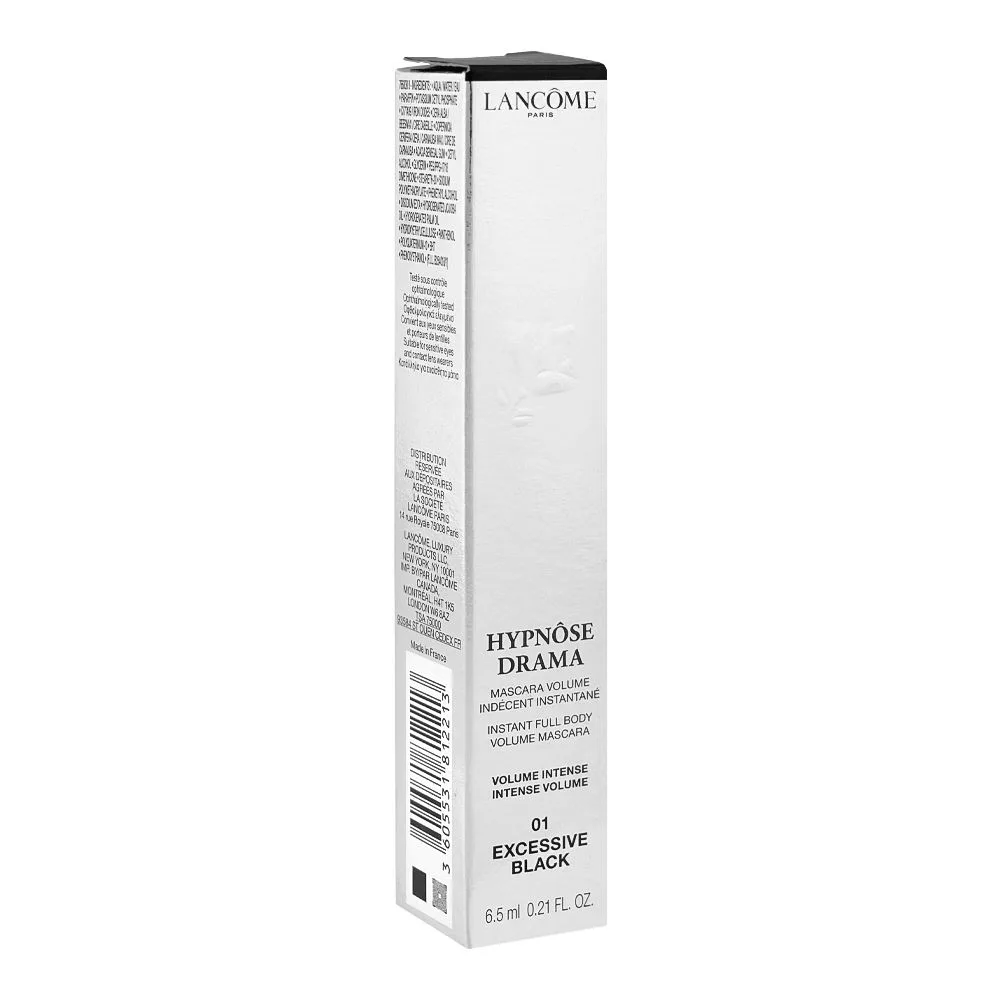Side view of lancome hypnose drama volume intense mascara, 6.5ml, 01 excessive black