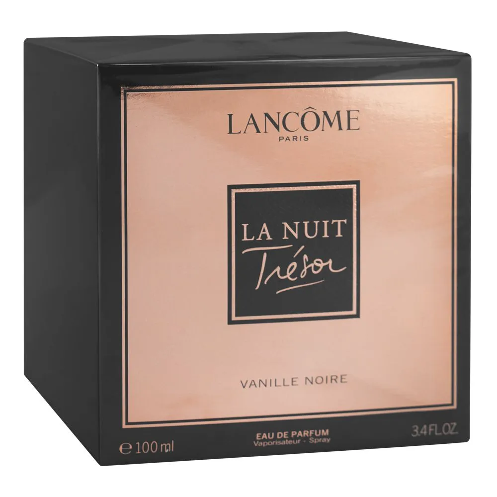 Side view of lancome la nuit tresor vanille noire, eau de parfum, for women, 100ml