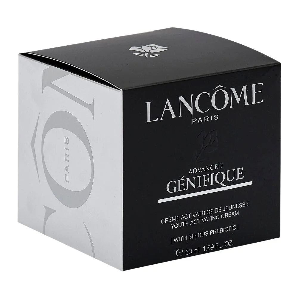 Side view of lancome paris advanced genifique repairing night cream, salicylic acid, glycerin, for all types of skin, 50ml