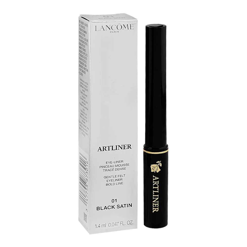 Side view of lancome paris artliner eyeliner, 1.4ml, 01 black satin