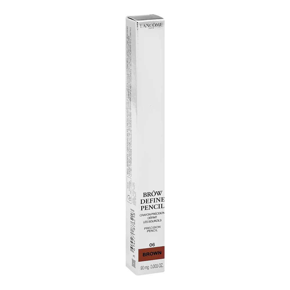 Side view of lancome paris brow define precision eye pencil, 06 brown, 90mg